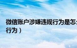 微信账户涉嫌违规行为是怎么回事（怎么查看自己微信违规行为）