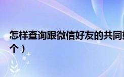 怎样查询跟微信好友的共同好友（微信怎么看共同好友多少个）