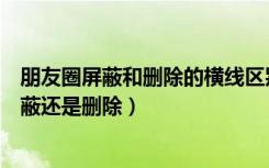 朋友圈屏蔽和删除的横线区别（朋友圈一条横线一个点是屏蔽还是删除）