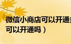 微信小商店可以开通多少个（微信小商店个人可以开通吗）