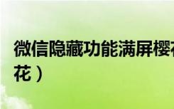 微信隐藏功能满屏樱花（微信隐藏功能满屏樱花）