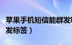 苹果手机短信能群发嘛（苹果手机微信不能群发标签）