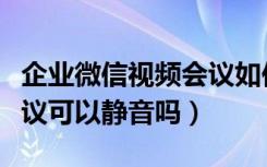 企业微信视频会议如何静音（企业微信视频会议可以静音吗）