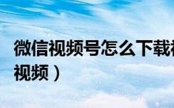 微信视频号怎么下载视频（微信视频号怎么发视频）