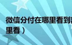 微信分付在哪里看到额度（微信分付额度在哪里看）