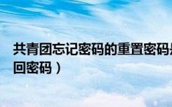 共青团忘记密码的重置密码是什么（共青团密码忘了怎么找回密码）