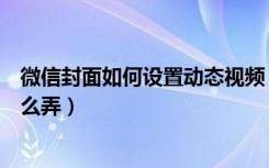 微信封面如何设置动态视频（微信视频动态图片合成视频怎么弄）