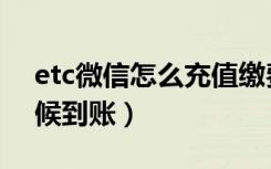 etc微信怎么充值缴费（微信etc充值什么时候到账）