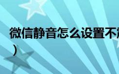 微信静音怎么设置不震动（微信静音怎么设置）