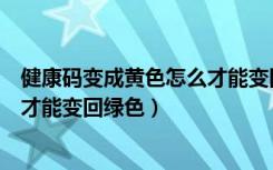 健康码变成黄色怎么才能变回绿色（健康码变成红色了怎样才能变回绿色）