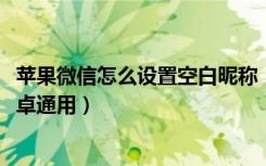 苹果微信怎么设置空白昵称（2019微信空白昵称教程苹果安卓通用）