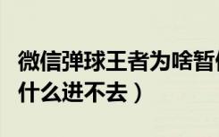 微信弹球王者为啥暂停服务（微信弹球王者为什么进不去）