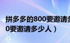 拼多多的800要邀请多少个人才得（拼多多800要邀请多少人）