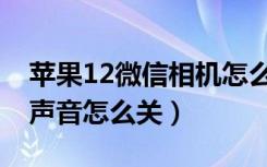 苹果12微信相机怎么关闭声音（苹果12相机声音怎么关）