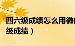 四六级成绩怎么用微信查询（微信怎么查四六级成绩）