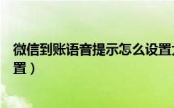 微信到账语音提示怎么设置大声（微信到账语音提示怎么设置）