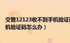 交管12123收不到手机验证码怎么办（交管12123收不到手机验证码怎么办）