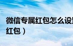 微信专属红包怎么设置（企业微信怎么发专属红包）