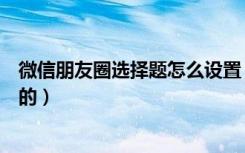 微信朋友圈选择题怎么设置（微信朋友圈选择题按钮怎么弄的）