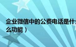 企业微信中的公费电话是什么意思（企业微信公费电话是什么功能）