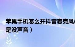 苹果手机怎么开抖音麦克风权限（抖音麦克风权限打开了还是没声音）