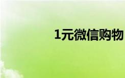 1元微信购物自筹活动介绍