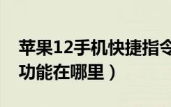 苹果12手机快捷指令支付功能（苹果12快捷功能在哪里）