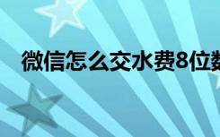 微信怎么交水费8位数（微信怎么交水费）