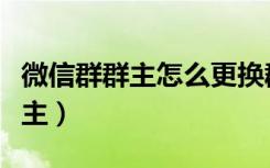 微信群群主怎么更换群主（微信群怎么更换群主）