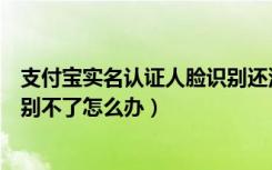 支付宝实名认证人脸识别还没通过（支付宝实名认证人脸识别不了怎么办）