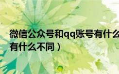 微信公众号和qq账号有什么区别（QQ公众号和微信公众号有什么不同）