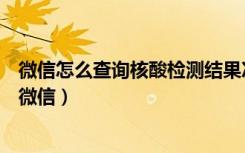 微信怎么查询核酸检测结果次数（怎样查核酸检测结果查询微信）