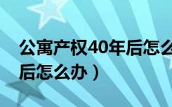 公寓产权40年后怎么办续费（公寓产权40年后怎么办）