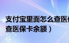 支付宝里面怎么查医保卡的余额（支付宝怎么查医保卡余额）