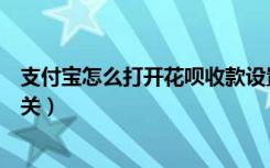 支付宝怎么打开花呗收款设置（支付宝怎么设置花呗收款开关）