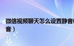 微信视频聊天怎么设置静音模式（微信怎么设置视频聊天静音）