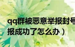 qq群被恶意举报封号了怎么办（qq被恶意举报成功了怎么办）