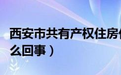 西安市共有产权住房价格（共有产权住房是怎么回事）