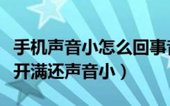 手机声音小怎么回事音量全开满了（手机音量开满还声音小）