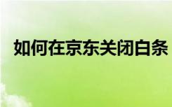 如何在京东关闭白条（怎么关闭白条京东）