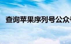 查询苹果序列号公众号（查询苹果序列号）