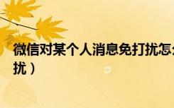 微信对某个人消息免打扰怎么设置（微信对某个人消息免打扰）