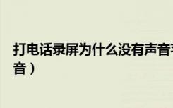 打电话录屏为什么没有声音苹果（打电话录屏为什么没有声音）