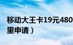 移动大王卡19元480g申请（移动大王卡在哪里申请）