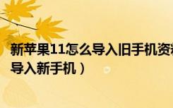 新苹果11怎么导入旧手机资料（苹果11怎么把旧手机的东西导入新手机）