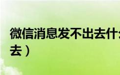 微信消息发不出去什么意思（微信消息发不出去）