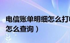 电信账单明细怎么打电话查询（电信账单明细怎么查询）