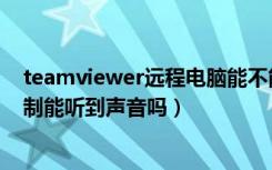 teamviewer远程电脑能不能听声音（teamviewer远程控制能听到声音吗）