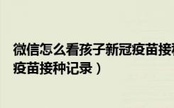 微信怎么看孩子新冠疫苗接种记录（微信怎么查询孩子新冠疫苗接种记录）