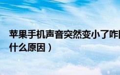 苹果手机声音突然变小了咋回事（苹果手机突然声音变小了什么原因）